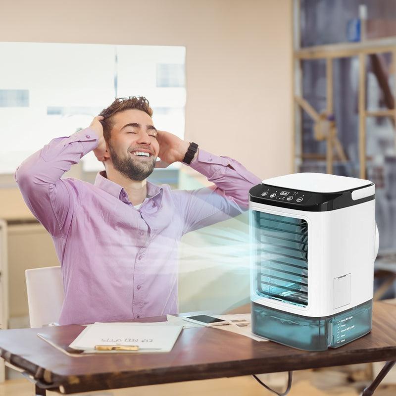 3-speed Portable Mini Air Cooler (900ML Tank) - Fan & Humidifier. For bedroom/office.