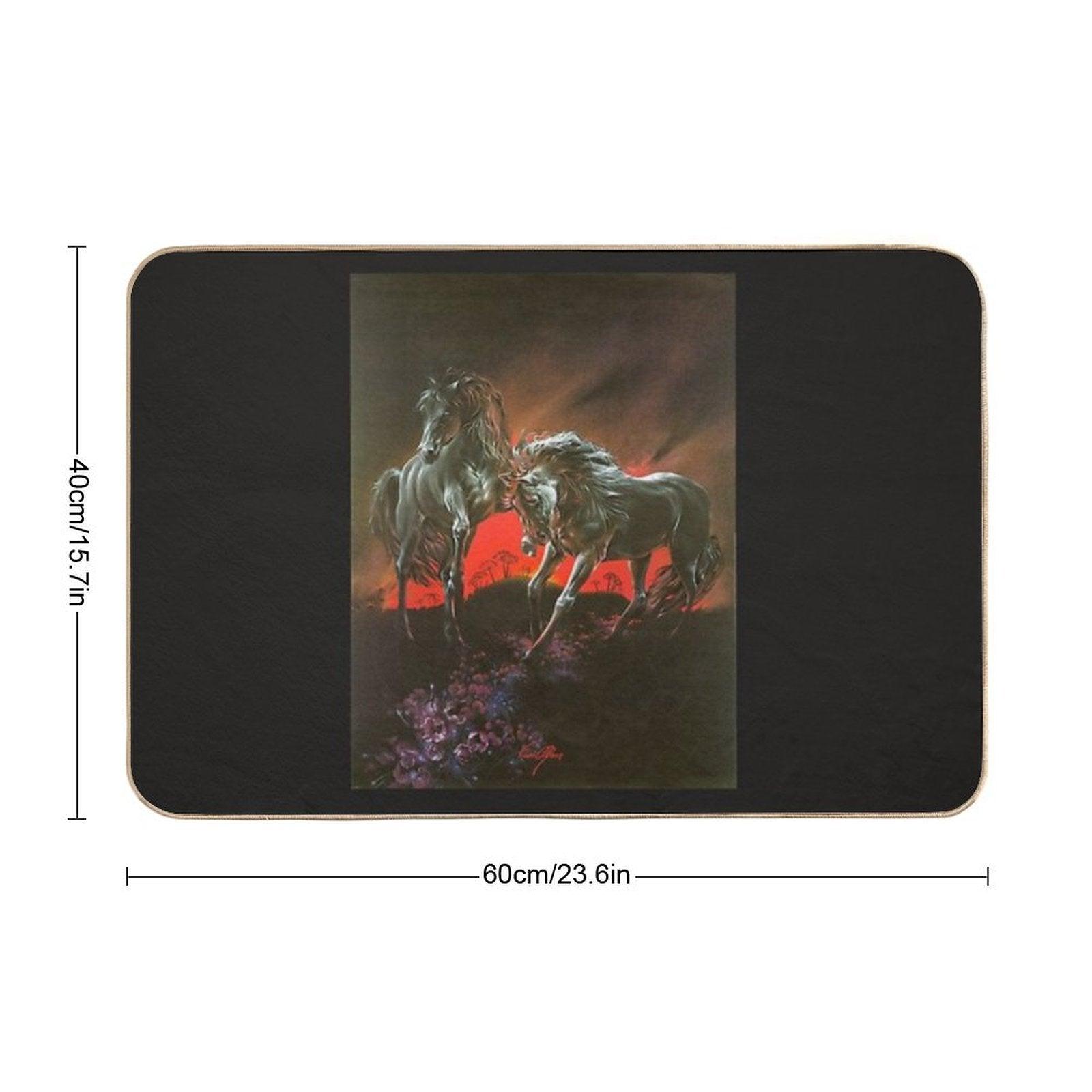 Dark Horses Bath Mat
