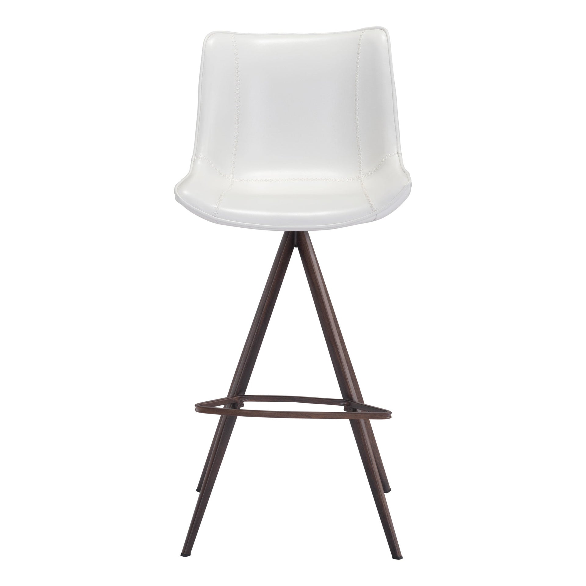 Aki Barstool (Set of 2) White & Walnut