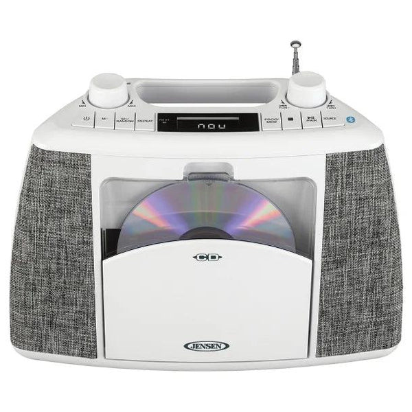 JENSEN® Portable Bluetooth® CD Music System with FM Radio, CD-565 (White)
