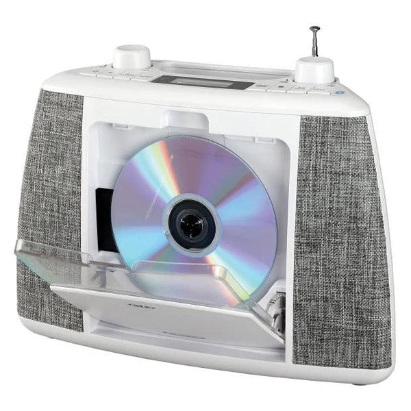JENSEN® Portable Bluetooth® CD Music System with FM Radio, CD-565 (White)