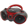 JENSEN® Portable CD Player with AM/FM Stereo Radio, CD-490 (Black/Red)