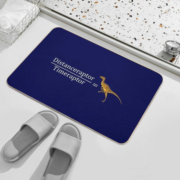 Velociraptor Math - Funny Dinosaur Velocity Formula Bath Mat