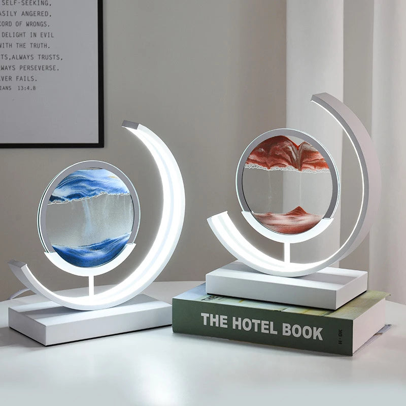 3D Glass Sandscape in Motion Hourglass Moving Sand Frame Home Decor Best Gift