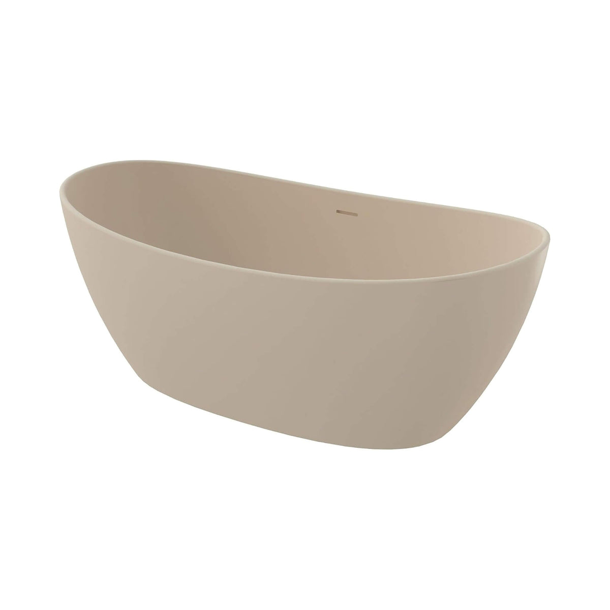 [65X33.5-Inch] Freestanding Modern Oval Stone Resin Soaking Tub With Overflow Drain (SAK39231)
