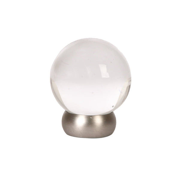 Round Lew's Hardware Nickel and Glass Cabinet Knob
