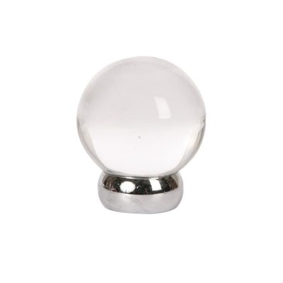 Round Lew's Hardware Chrome and Glass Cabinet Knob