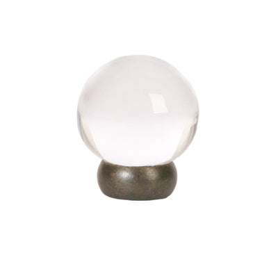 Round Lew's Hardware Oil Rubbed Bronze and Glass Cabinet Knob