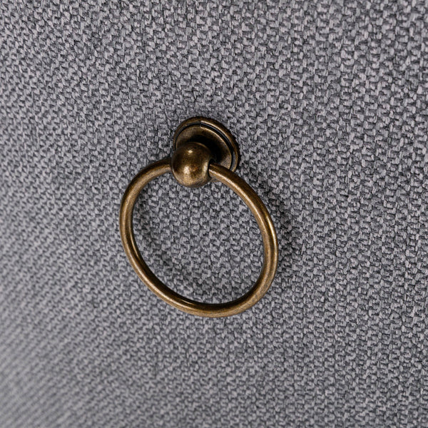 Nikki Collection Modern Tufted Solid Wood Flax Upholstered Dining Chair Nailhead Trim Set