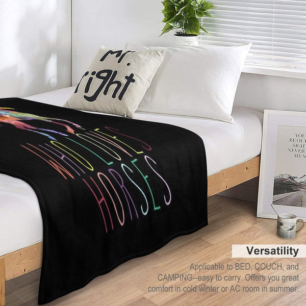 Just A Girl Who Loves Horses Premium Throw Blanket