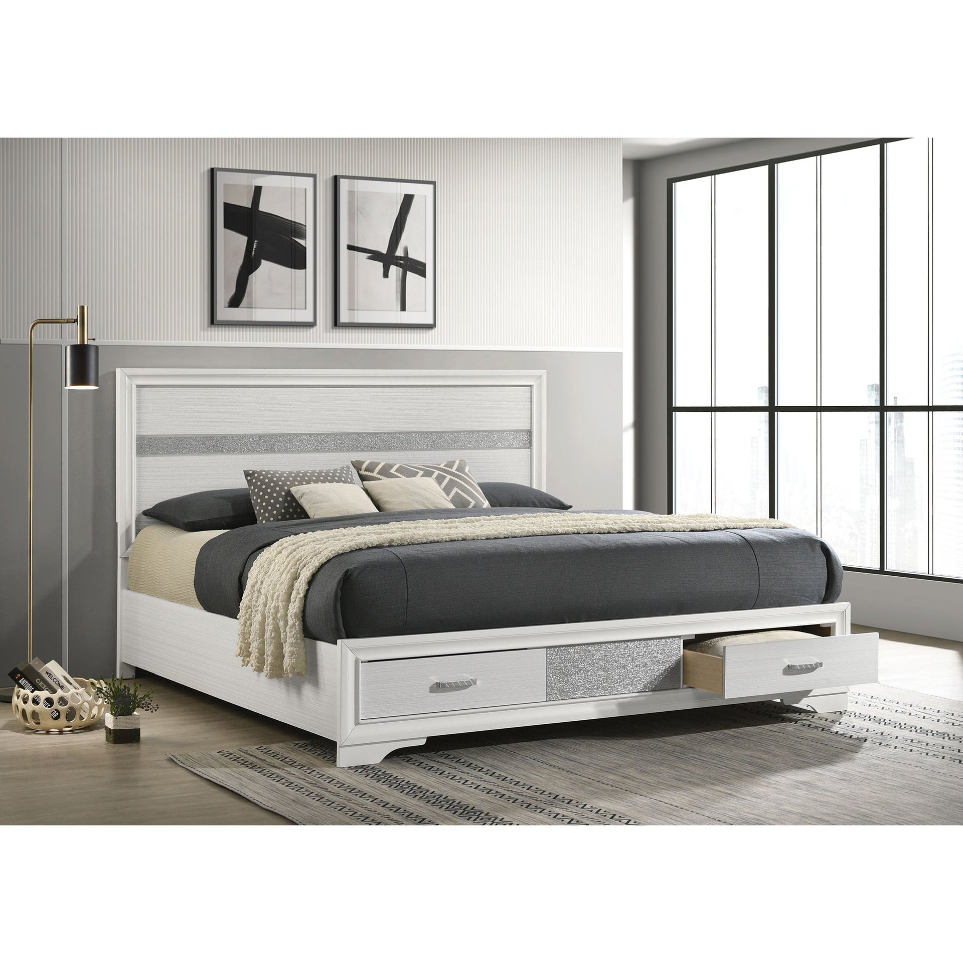 May 2-Drawer Platform Eastern King Storage Bed