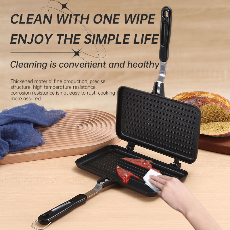 Aluminum Sanming Pan Round Double-sided Pattern Waffle Mold Home Breakfast Pancake Tool