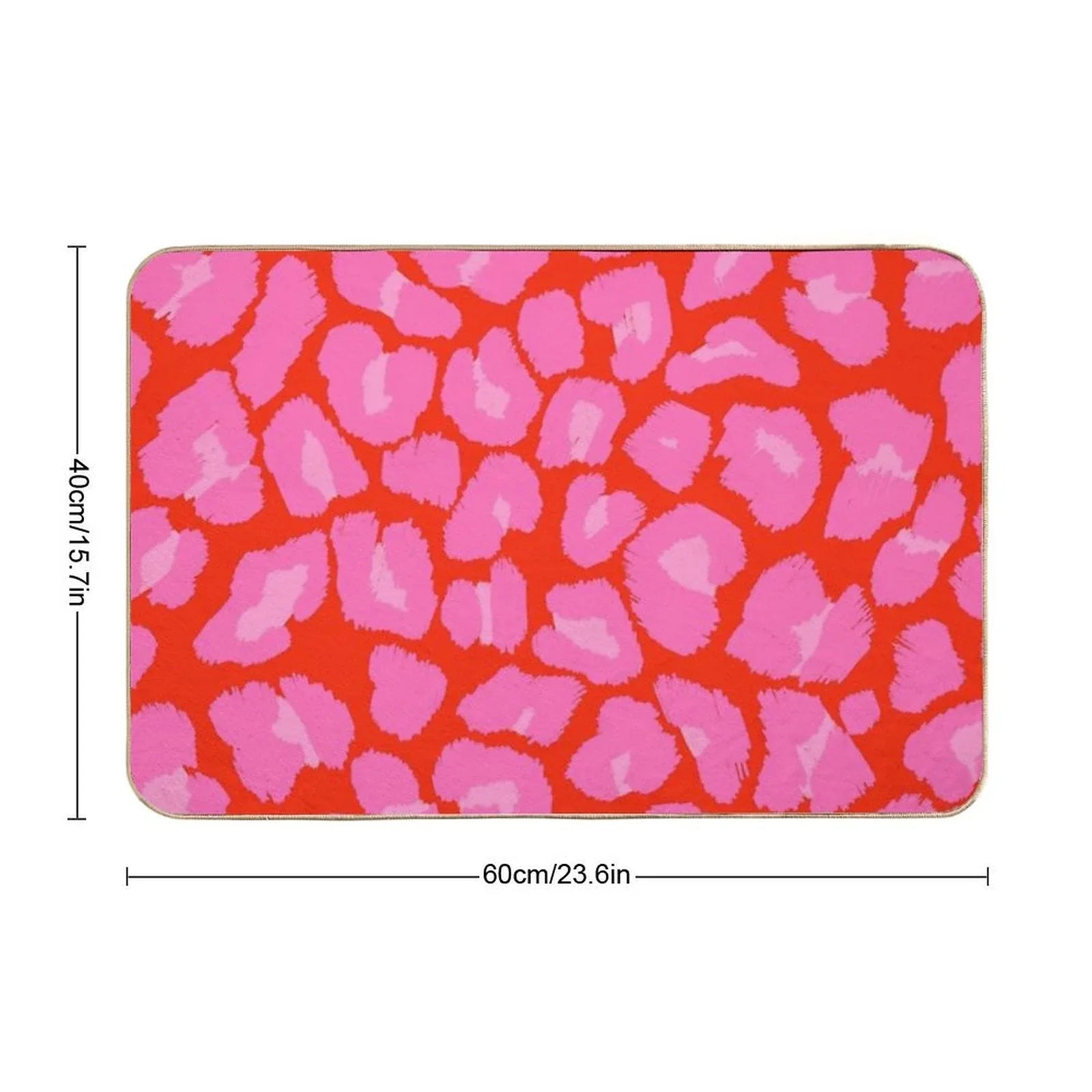 Textured Red And Pink Leopard Print Bath Mat