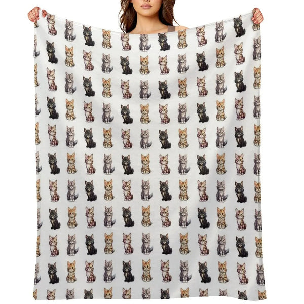 Cute Maine Coon Cats Throw Blanket