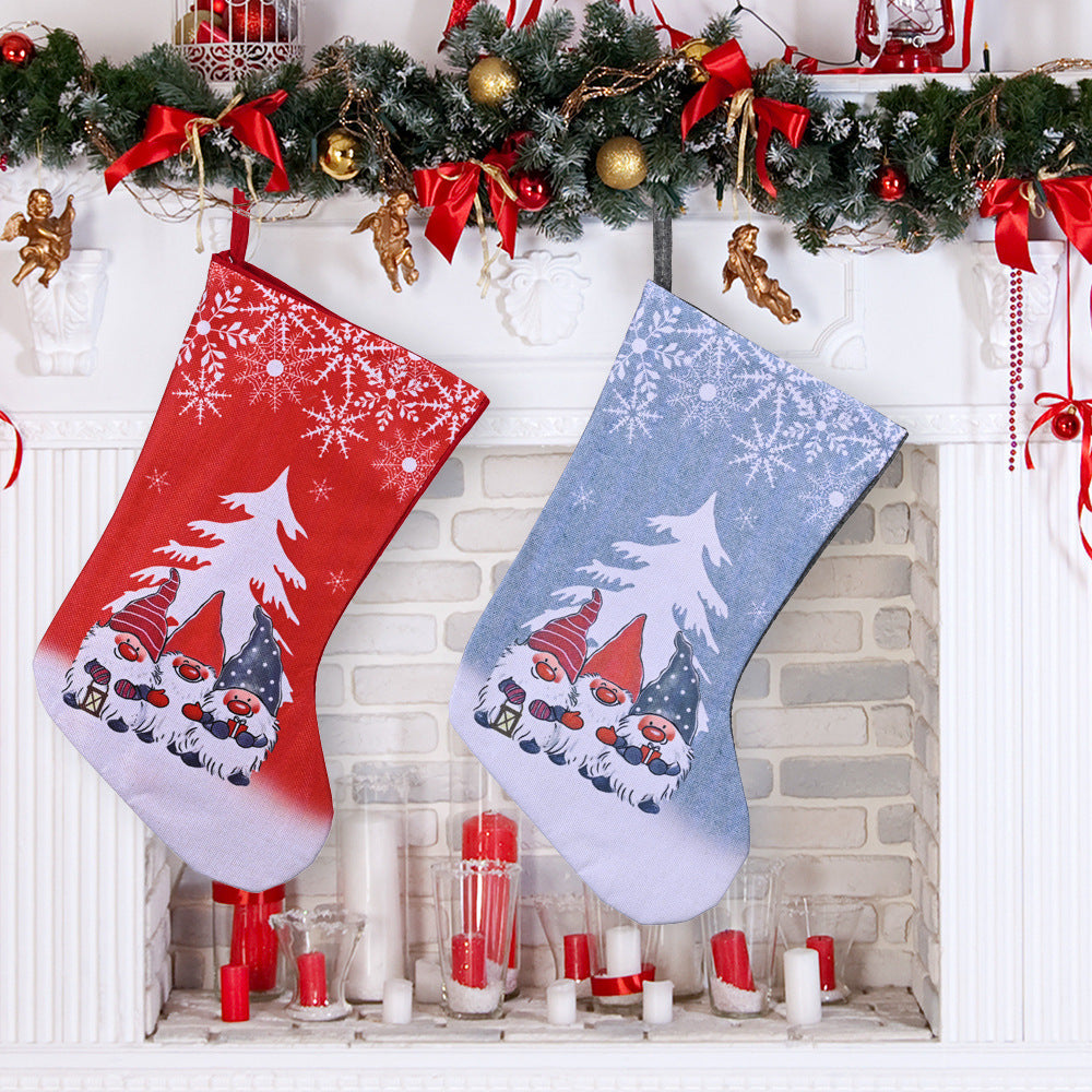 Christmas Decorations Rudolf Printed Christmas Socks Children's Gift with Large Christmas Socks