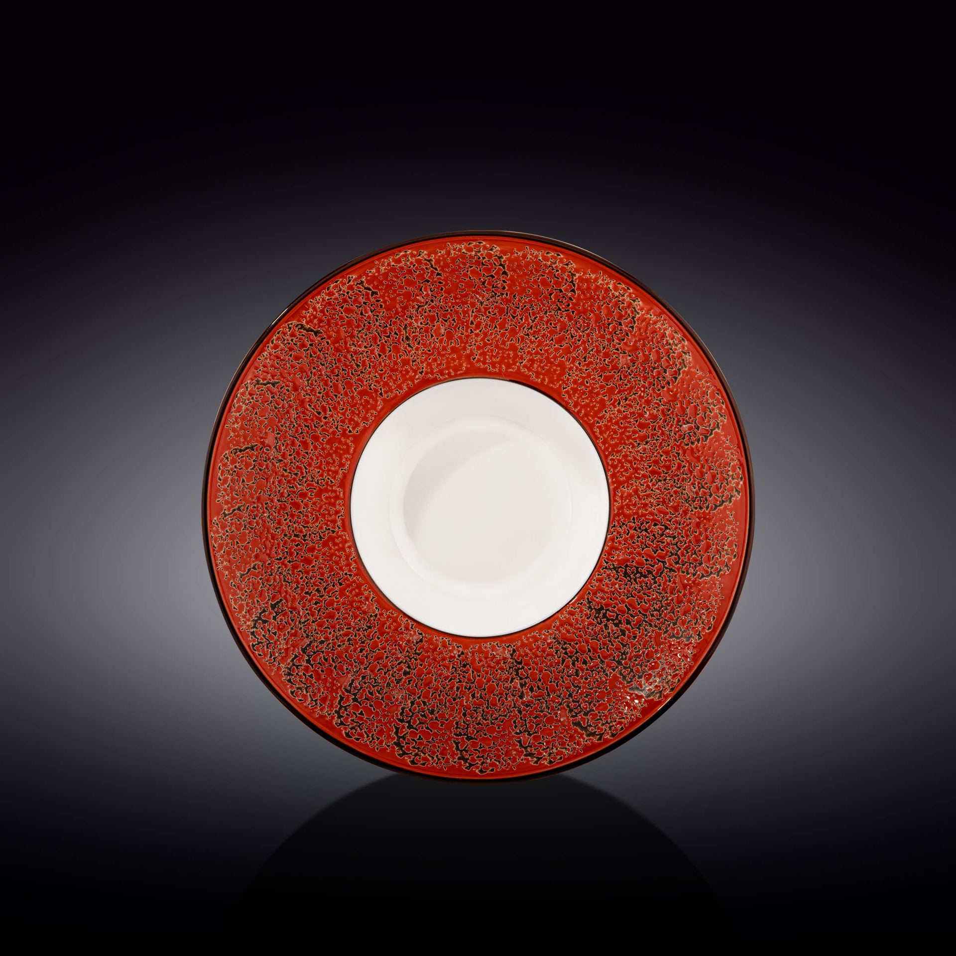 Red Porcelain Deep Soup or Salad Plate 9.5