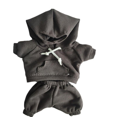 17cm Vinyl Macaron Plush Keychain Pulling Cloth Pendant Labubu Doll for Hoodie Pants Set