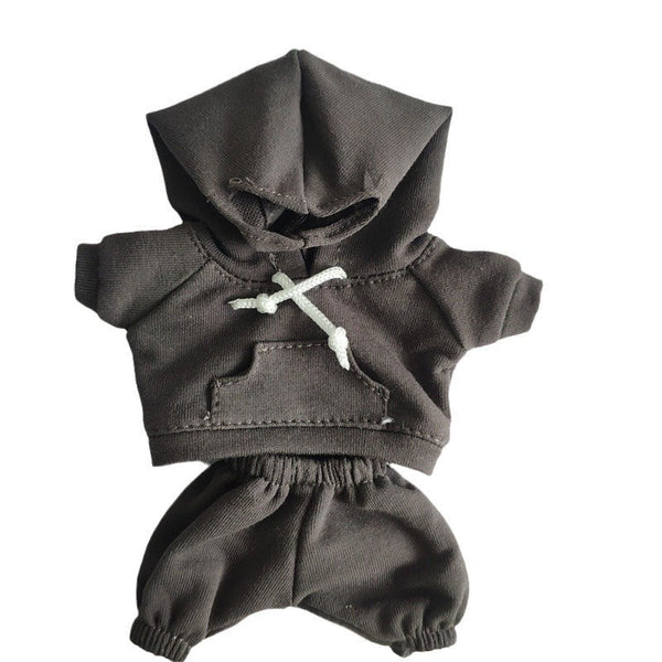 17cm Vinyl Macaron Plush Keychain Pulling Cloth Pendant Labubu Doll for Hoodie Pants Set