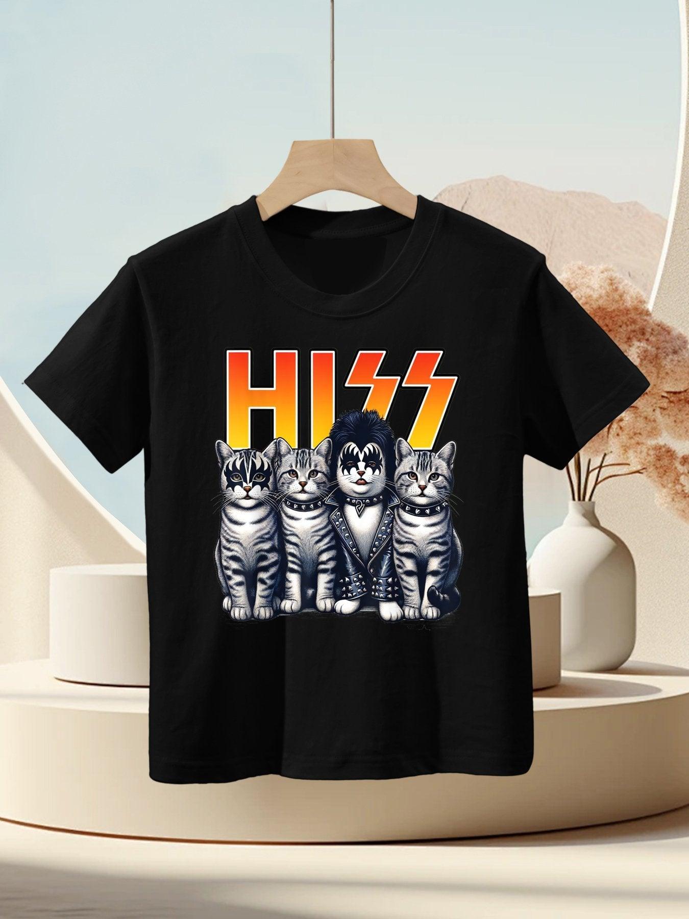 Cute Hiss Cats Rock Kittens Kitty Rocking Music Cat Lovers Kids T-Shirt