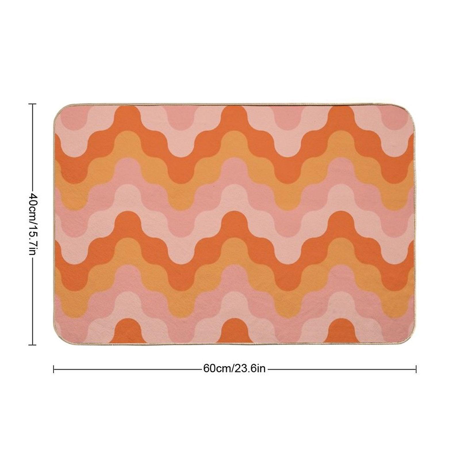Colored Zigzags (pink And Orange) Bath Mat