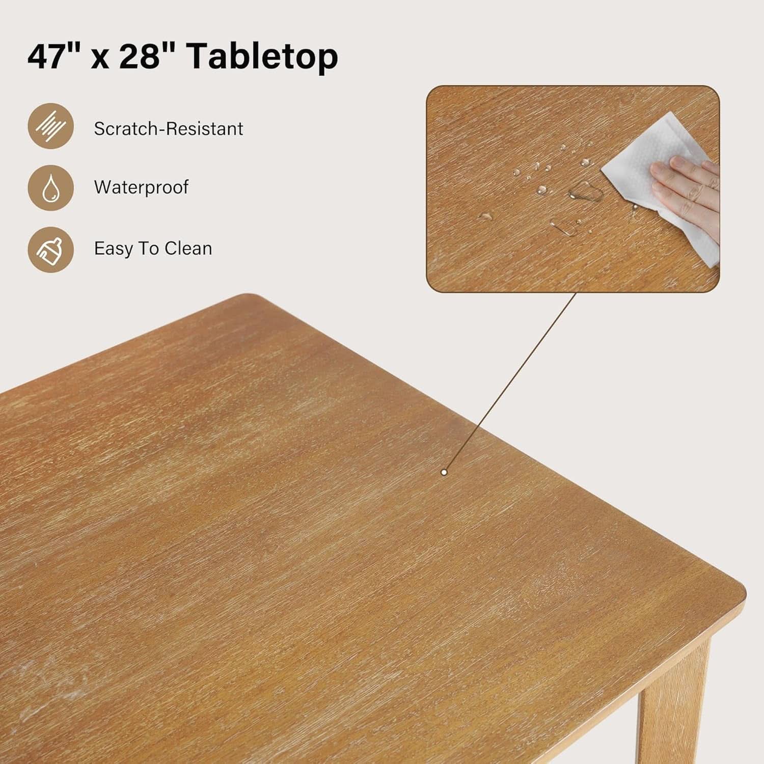 Farmhouse Dining Table Set With Upholstered Chairs