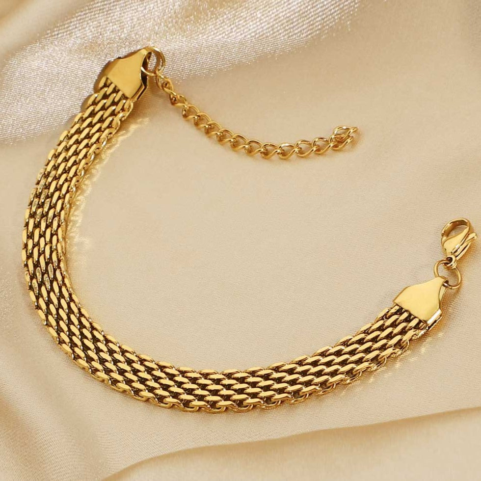 Gold Wide Chain Bracelet