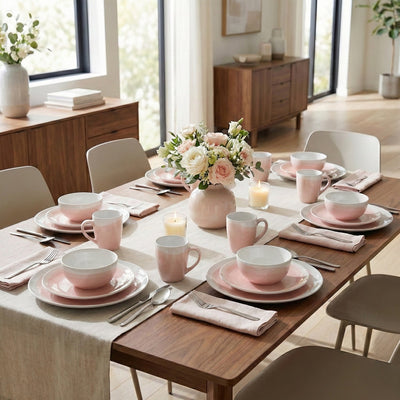 Oasis Pink 16-Piece Dinner Set