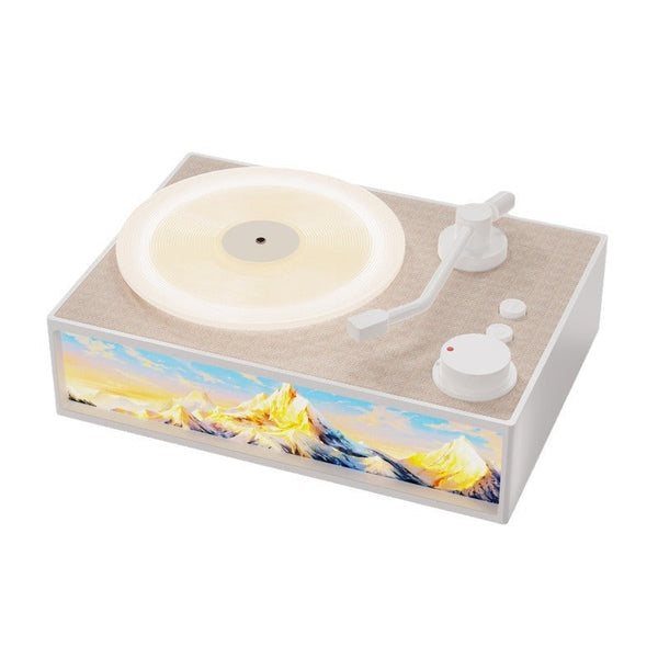 Wireless Bluetooth Speaker Aroma Diffuser Ambient Light Mini Speaker Retro Vinyl Record Player Home High-Quality Sound Gift X19