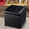 Foldable Cube Ottoman Pouffe Storage Seat-Black