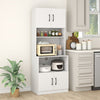 66 Inch Kitchen Pantry Cabinet with Charging Station and Adjustable Shelves for Dining Room-White