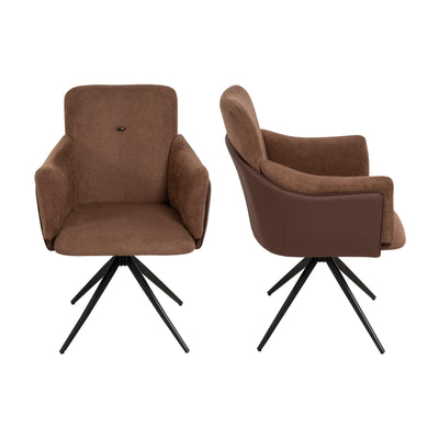 Set of 2 Modern Orange 360° Swivel Home Office Desk Chairs
