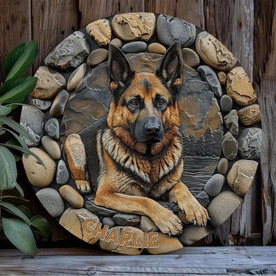 Custom Personalized German Shepherd Metal Sign - Gift Idea For Dog Lover