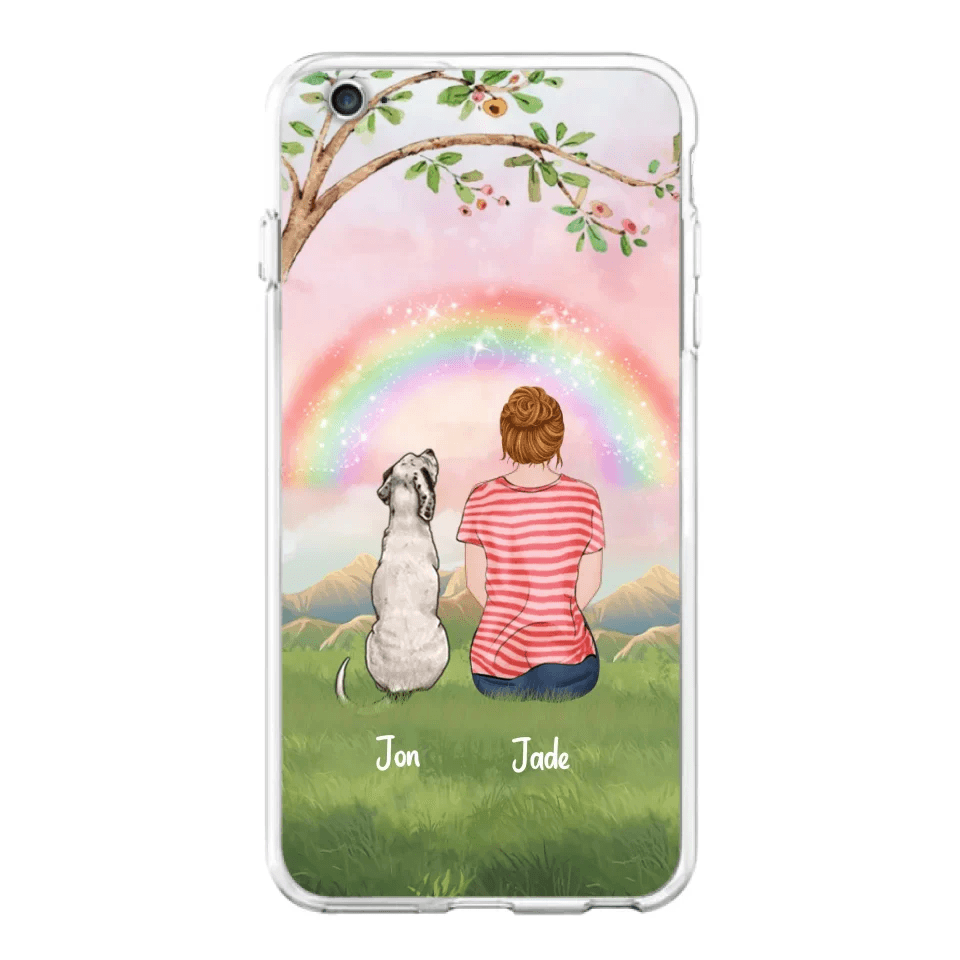 Custom Personalized Dog Mom/Dog Dad Phone Case - Man/Woman/Couple With Upto 4 Dogs - Best Gift Idea For Dog Lovers - Case For iPhone, Samsung and Xiaomi