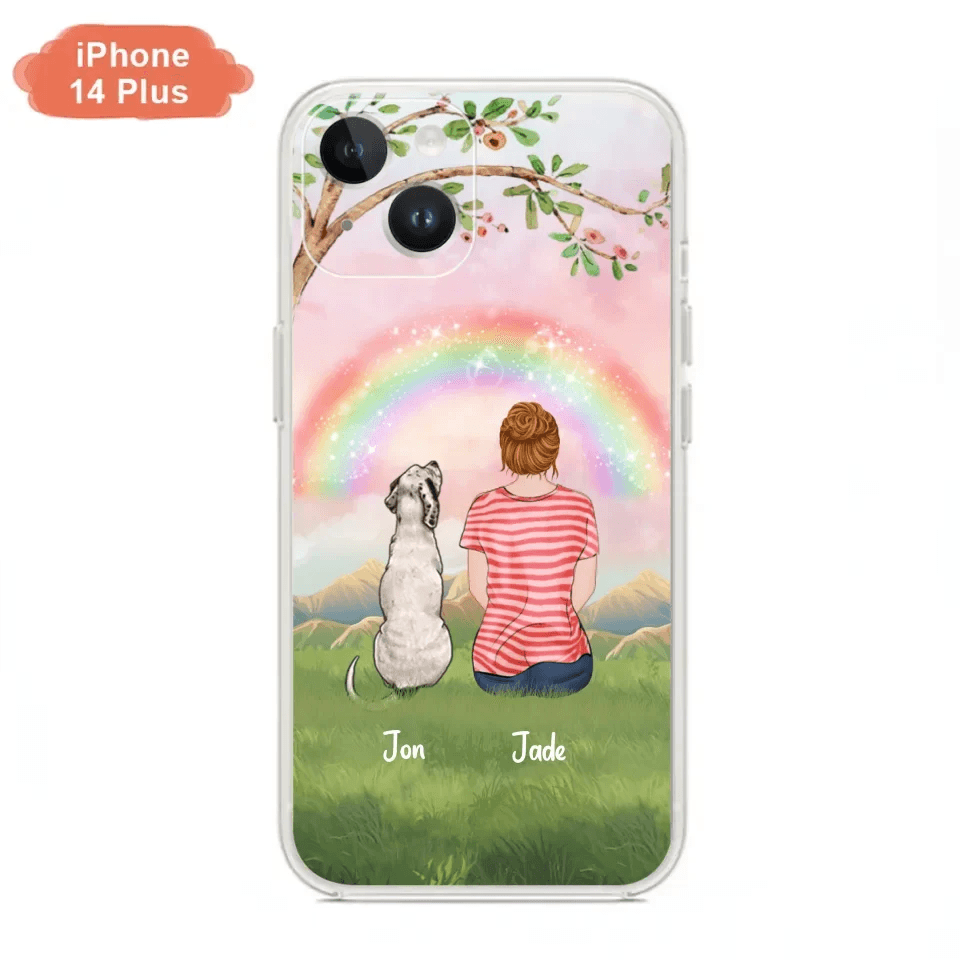 Custom Personalized Dog Mom/Dog Dad Phone Case - Man/Woman/Couple With Upto 4 Dogs - Best Gift Idea For Dog Lovers - Case For iPhone, Samsung and Xiaomi