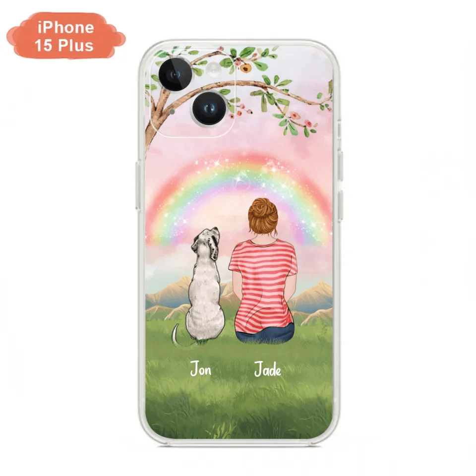 Custom Personalized Dog Mom/Dog Dad Phone Case - Man/Woman/Couple With Upto 4 Dogs - Best Gift Idea For Dog Lovers - Case For iPhone, Samsung and Xiaomi