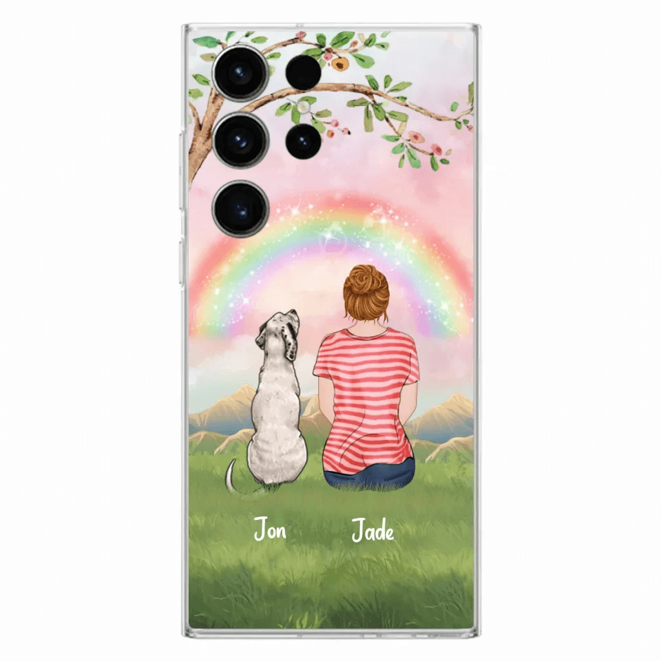Custom Personalized Dog Mom/Dog Dad Phone Case - Man/Woman/Couple With Upto 4 Dogs - Best Gift Idea For Dog Lovers - Case For iPhone, Samsung and Xiaomi