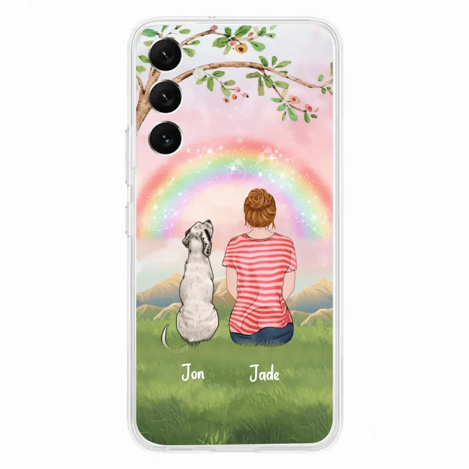 Custom Personalized Dog Mom/Dog Dad Phone Case - Man/Woman/Couple With Upto 4 Dogs - Best Gift Idea For Dog Lovers - Case For iPhone, Samsung and Xiaomi