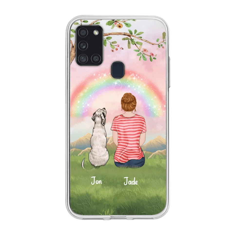 Custom Personalized Dog Mom/Dog Dad Phone Case - Man/Woman/Couple With Upto 4 Dogs - Best Gift Idea For Dog Lovers - Case For iPhone, Samsung and Xiaomi