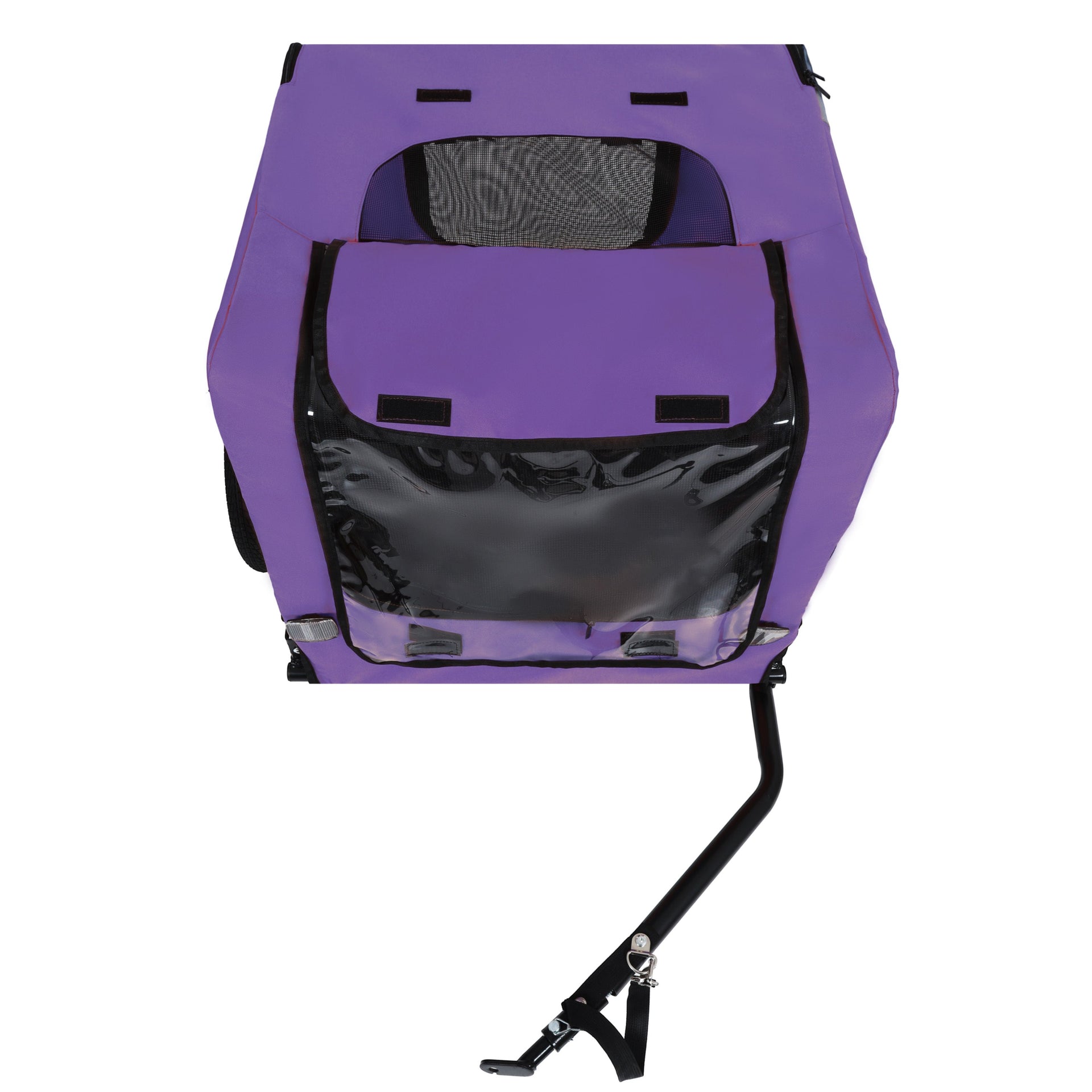 Outdoor Heavy Duty Collapsible Pet Bike Trailer with 16-Inch All-Terrain Wheels & Universal Hitch – Foldable Dog/Cargo Carrier Cart for Bicycles, purple