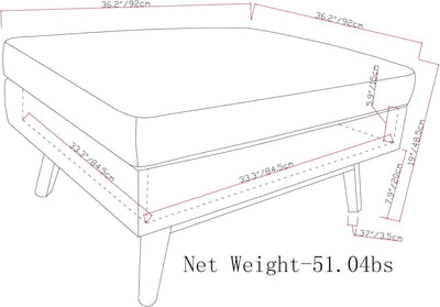 Owen 36Inches Wide Mid Century Storage Coffee Table