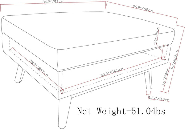Owen 36Inches Wide Mid Century Storage Coffee Table
