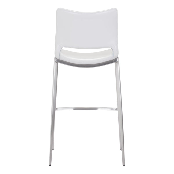 Ace Barstool (Set of 2) White & Silver