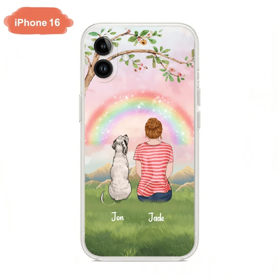 Custom Personalized Dog Mom/Dog Dad Phone Case - Man/Woman/Couple With Upto 4 Dogs - Best Gift Idea For Dog Lovers - Case For iPhone, Samsung and Xiaomi