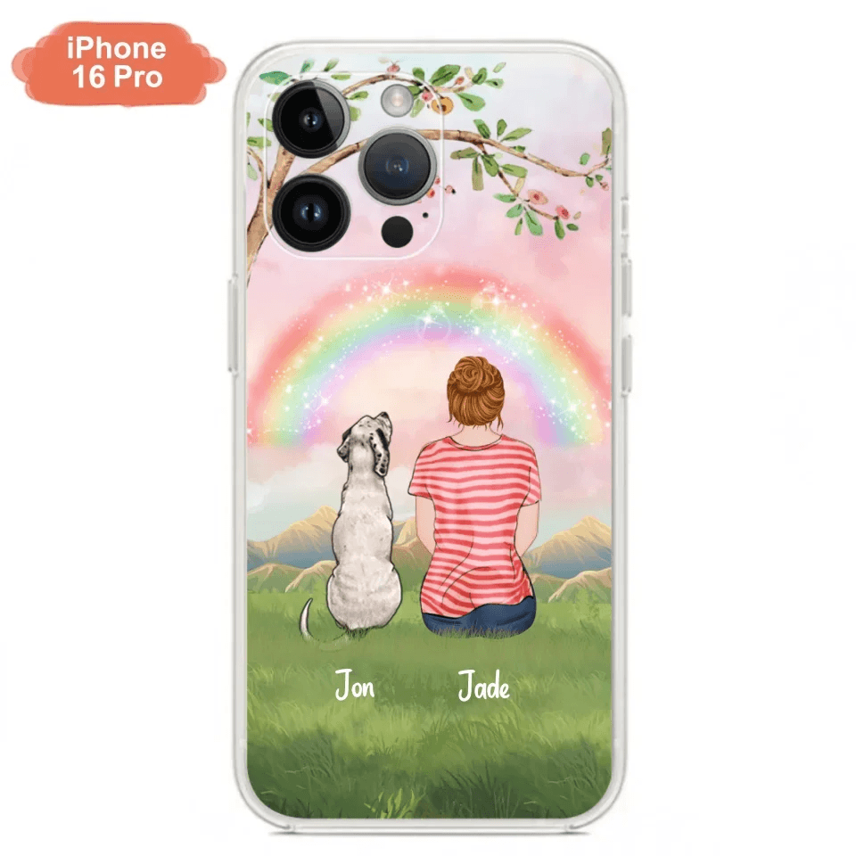 Custom Personalized Dog Mom/Dog Dad Phone Case - Man/Woman/Couple With Upto 4 Dogs - Best Gift Idea For Dog Lovers - Case For iPhone, Samsung and Xiaomi