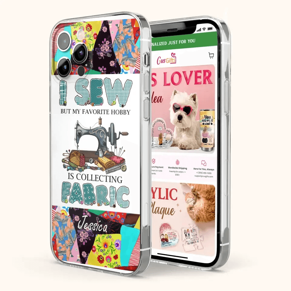 Custom Personalized Sewing Machine Phone Case - Gift Idea For Sewing Lovers - Case For iPhone, Samsung and Xiaomi - 8WU8I3