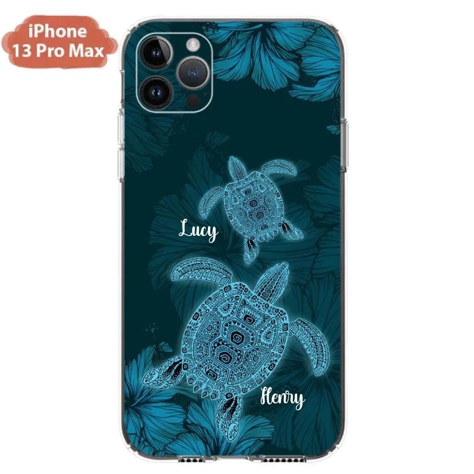 Custom Personalized Turtle Phone Case - Upto 6 Turtles - Case For iPhone, Samsung and Xiaomi