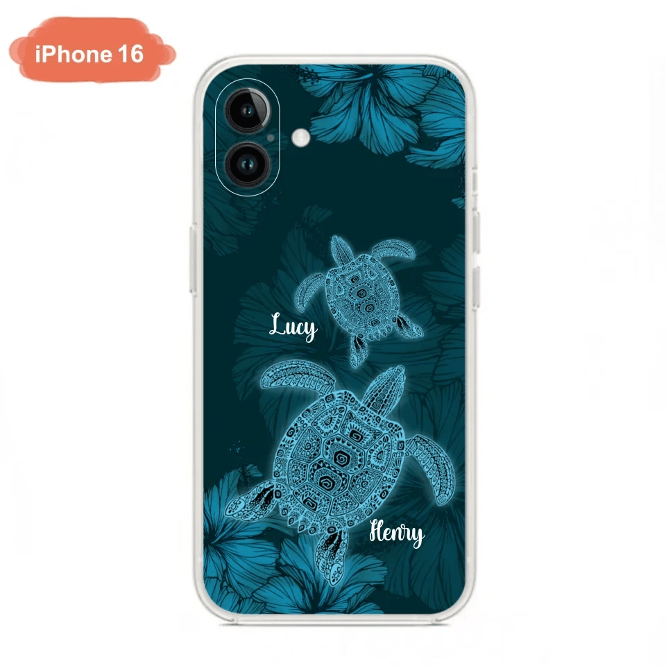 Custom Personalized Turtle Phone Case - Upto 6 Turtles - Case For iPhone, Samsung and Xiaomi