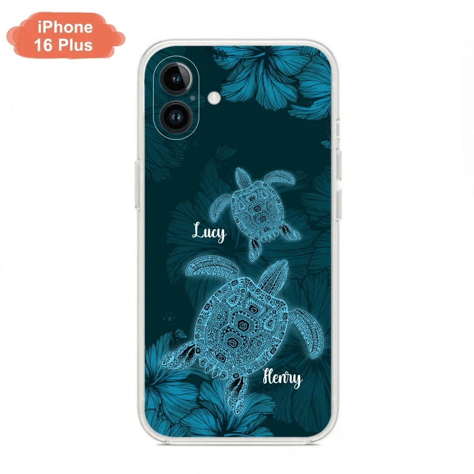 Custom Personalized Turtle Phone Case - Upto 6 Turtles - Case For iPhone, Samsung and Xiaomi
