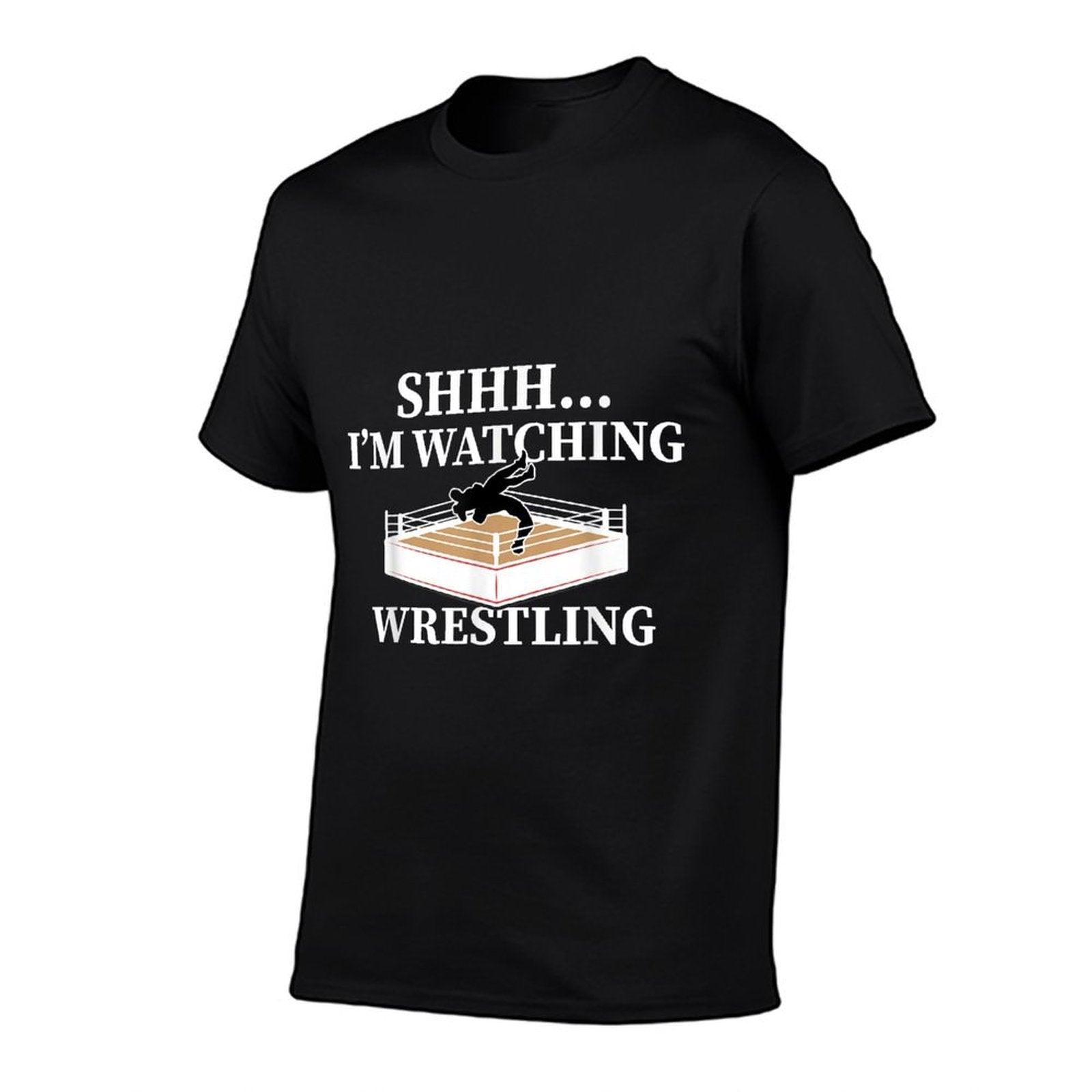 Shhh I'm Watching Wrestling Funny Wrestling Lover Gift T-Shirt