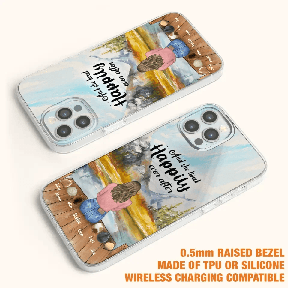 Personalized Dog Mom Phone Case - Up to 4 Dogs - And She Lived Happily Ever After